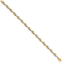 14K Two-Tone Polished 5.6mm Fancy Link Bracelet - 7.5" Length by Oro Pregiato