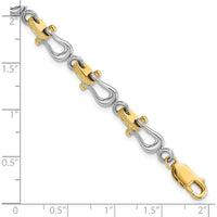 14K Two-Tone Polished Anchor Shackle Bracelet - 8 inches by Oro Pregiato