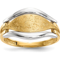 14K Two-Tone Polished & Textured Fashion Band Ring by 0