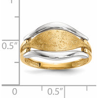 14K Two-Tone Polished & Textured Fashion Band Ring by 0