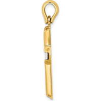 14K Two-Tone Polished Cross Charm Pendant - 27.1mm Length by Oro Pregiato