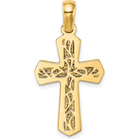 14K Two-Tone Polished Cross Charm Pendant - 27.1mm Length by Oro Pregiato