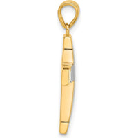14K Two-Tone Polished Cross Pendant - Timeless Spiritual Jewelry by Oro Pregiato