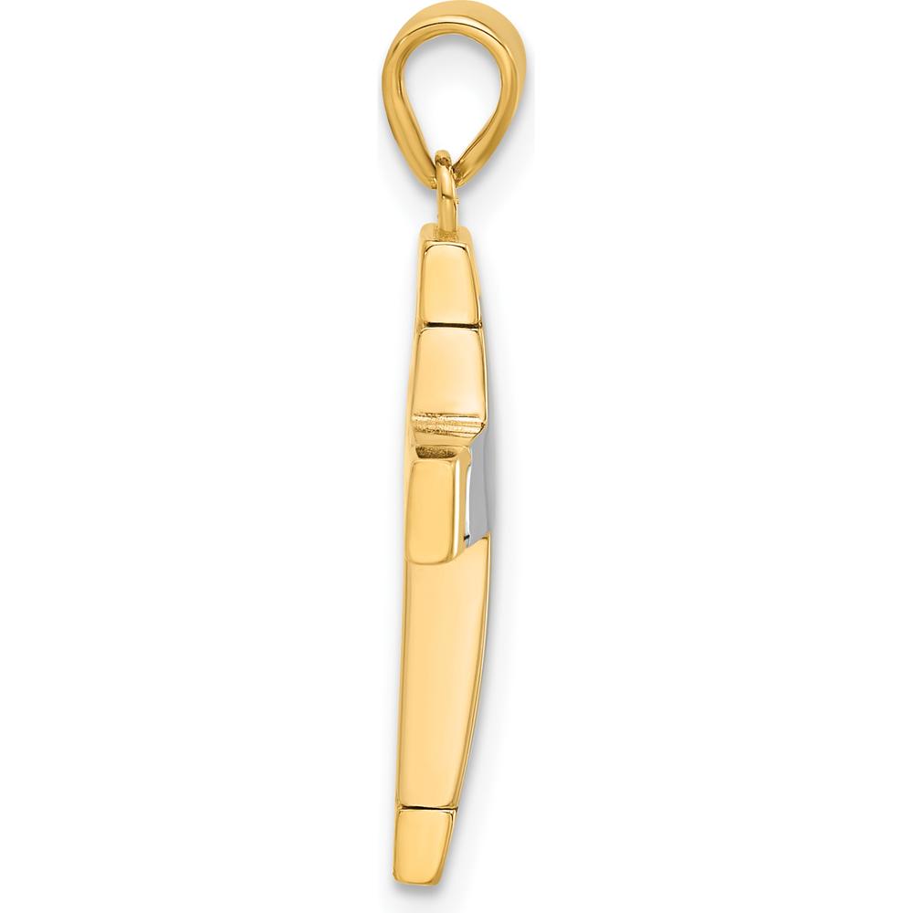 14K Two-Tone Polished Cross Pendant - Timeless Spiritual Jewelry by Oro Pregiato