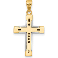 14K Two-Tone Polished Cross Pendant - Timeless Spiritual Jewelry by Oro Pregiato