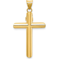 14K Two-Tone Polished Crucifix Pendant with Sterling Silver Figure - 36mm by Oro Pregiato