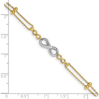 14K Two-Tone Polished Diamond-Cut Infinity Symbol 7.5" Bracelet by Oro Pregiato