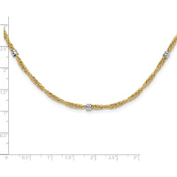14K Two-Tone Polished Fancy Beaded 7-Station Necklace - 18 Inches by 0