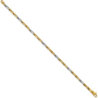 14K Two-Tone Polished Fancy Link Bracelet - 7.5" Length by 0