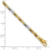 14K Two-Tone Polished Fancy Link Bracelet - 7.5" Length by 0