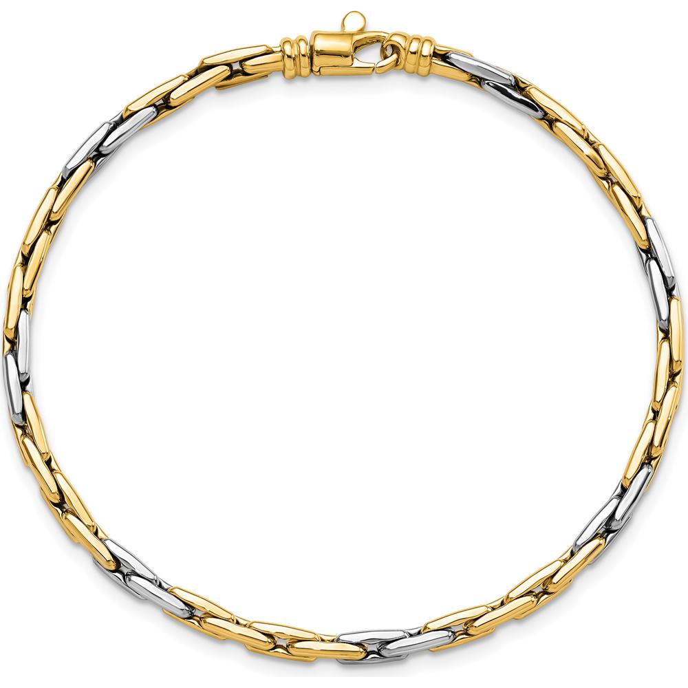 14K Two-Tone Polished Fancy Link Bracelet - 7.5" Length by 0