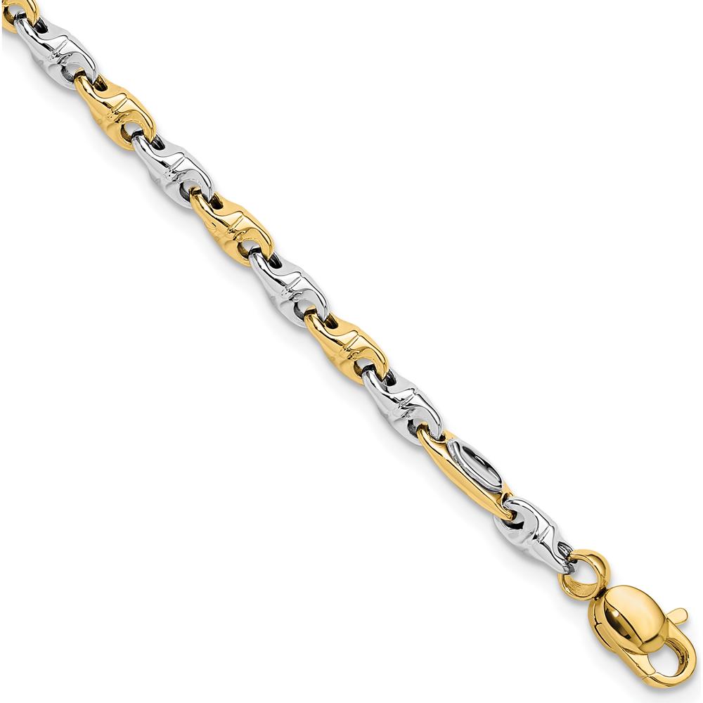 14K Two-Tone Polished Fancy Link Bracelet - 7.5" by 0