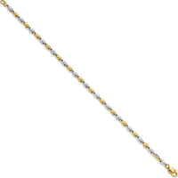 14K Two-Tone Polished Fancy Link Bracelet - 7.5" by 0
