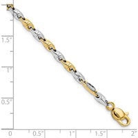 14K Two-Tone Polished Fancy Link Bracelet - 7.5" by 0