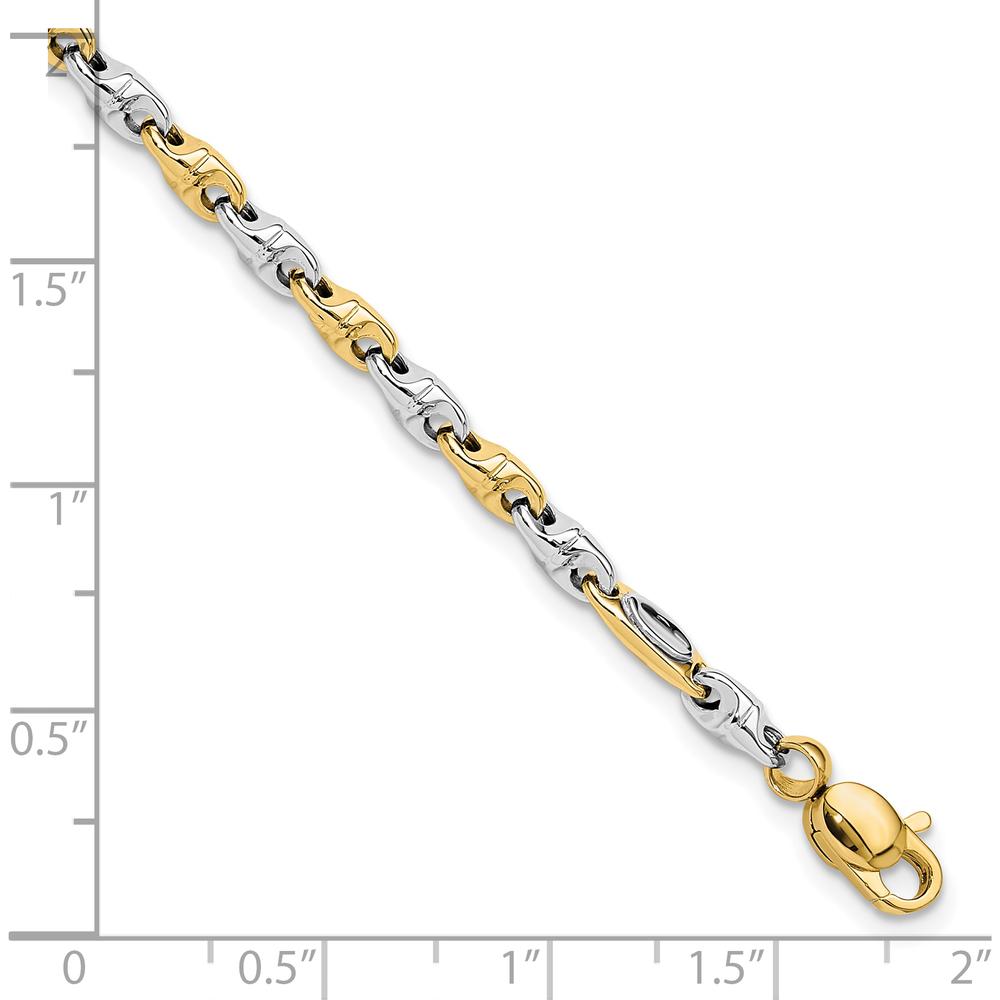 14K Two-Tone Polished Fancy Link Bracelet - 7.5" by 0