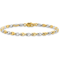14K Two-Tone Polished Fancy Link Bracelet - 7.5" by 0