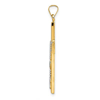 14K Two-Tone Polished Hollow Rosary Cross Pendant - Elegant Faith Jewelry by Oro Pregiato