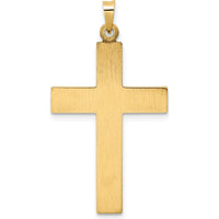 14K Two-Tone Polished Hollow Rosary Cross Pendant - Elegant Faith Jewelry by Oro Pregiato