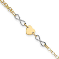 14K Two-Tone Polished Infinity and Heart 7" Bracelet by 0