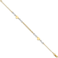 14K Two-Tone Polished Infinity and Heart 7" Bracelet by 0