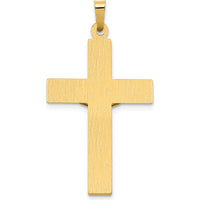 14K Two-Tone Polished INRI Crucifix Pendant - 37mm Length by Oro Pregiato