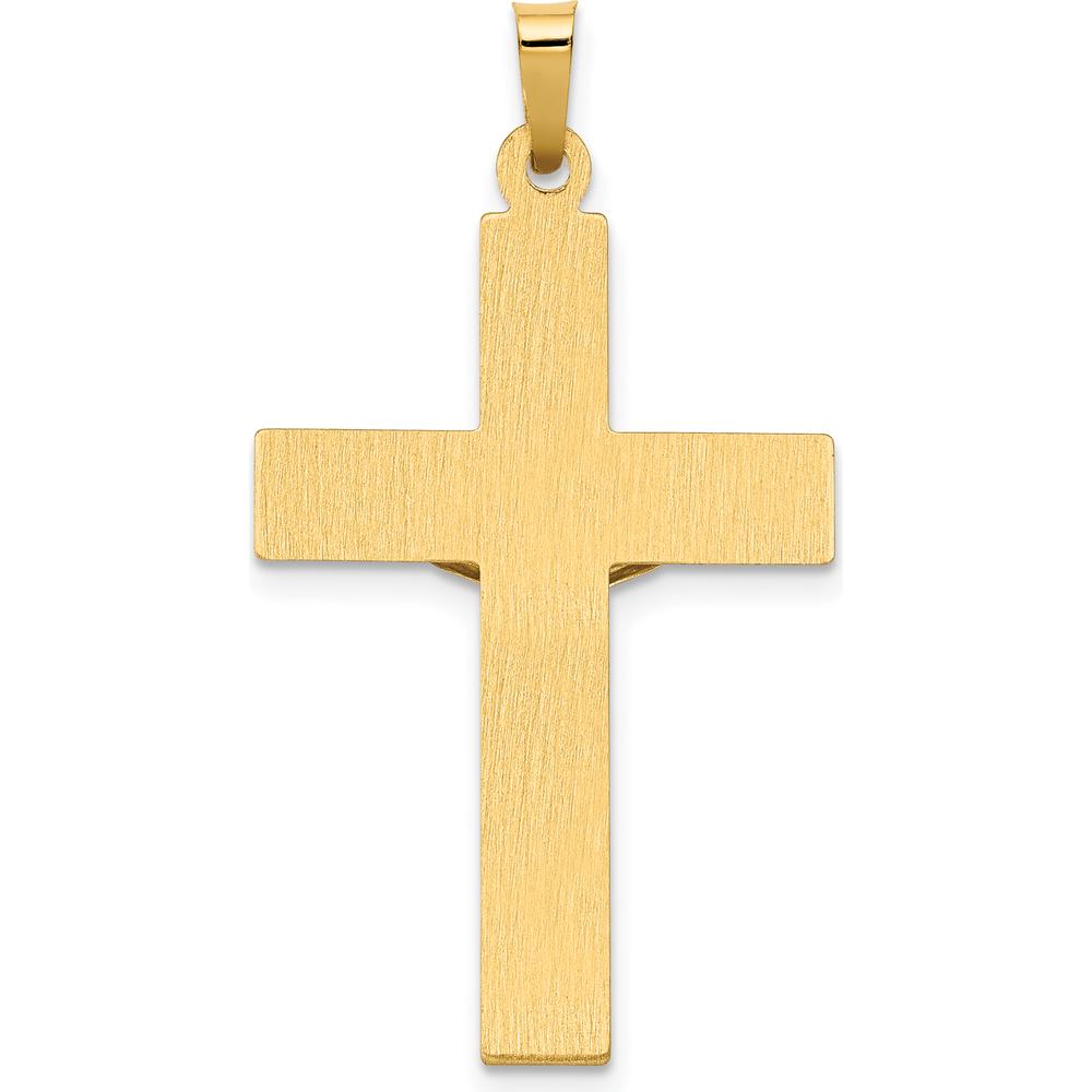 14K Two-Tone Polished INRI Crucifix Pendant - 37mm Length by Oro Pregiato