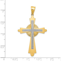 14K Two-Tone Polished Large Cross Pendant - 52.5mm Length by Oro Pregiato