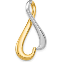 14K Two-Tone Polished Slide Pendant for Omega Chains - Fits 4mm Regular or 6mm Fancy Reversible by 0