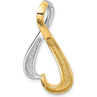 14K Two-Tone Polished Slide Pendant for Omega Chains - Fits 4mm Regular or 6mm Fancy Reversible by 0