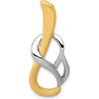 14K Two-Tone Polished Slide Pendant for Omega Chains - Fits up to 4mm Regular/6mm Fancy Omega by 0