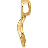 14K Two-Tone Polished Slide Pendant for Omega Chains - Fits up to 4mm Regular/6mm Fancy Omega by 0