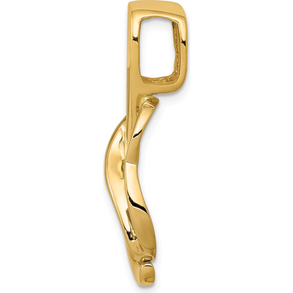 14K Two-Tone Polished Slide Pendant for Omega Chains - Fits up to 4mm Regular/6mm Fancy Omega by 0