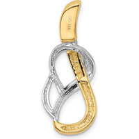 14K Two-Tone Polished Slide Pendant for Omega Chains - Fits up to 4mm Regular/6mm Fancy Omega by 0
