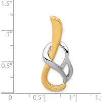 14K Two-Tone Polished Slide Pendant for Omega Chains - Fits up to 4mm Regular/6mm Fancy Omega by 0