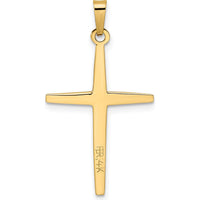14K Two-Tone Polished Solid Double Cross Pendant - 32mm Length by Oro Pregiato