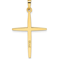 14K Two-Tone Polished Solid Double Cross Pendant - 34mm Length by Oro Pregiato