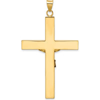 14K Two-Tone Polished Solid INRI Crucifix Cross Pendant - 60.9mm Length by Oro Pregiato