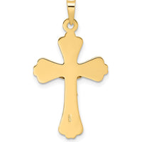 14K Two-Tone Polished Solid INRI Crucifix Pendant - 28mm Length, 17.86mm Width by Oro Pregiato