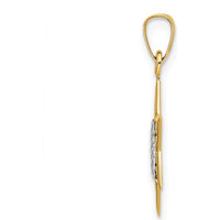 14K Two-Tone Polished Solid Star of David and Torah Pendant - 23.95mm Length by Oro Pregiato