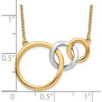 14K Two-Tone Polished Triple Interlocked Circles Necklace - 18" by Monteluci Fine Jewelry