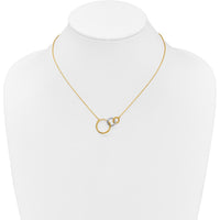 14K Two-Tone Polished Triple Interlocked Circles Necklace - 18" by Monteluci Fine Jewelry
