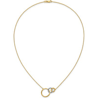 14K Two-Tone Polished Triple Interlocked Circles Necklace - 18" by Monteluci Fine Jewelry