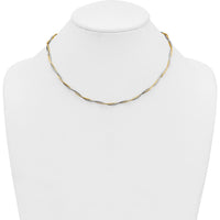 14K Two-Tone Polished Twisted Round Omega 17" Necklace with Lobster Clasp - 4.48mm by 0
