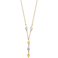 14K Two-Tone Polished Wavy Dangle 17" Y-Drop Necklace by 0