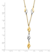 14K Two-Tone Polished Wavy Dangle 17" Y-Drop Necklace by 0