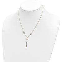 14K Two-Tone Polished Wavy Dangle 17" Y-Drop Necklace by 0