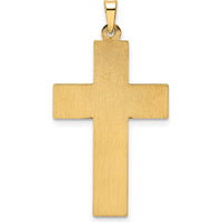 14K Two-Tone Polished Woven Cross Pendant with Hollow Design - 36.05mm Length by Oro Pregiato