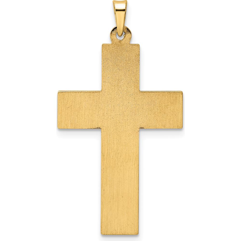 14K Two-Tone Polished Woven Cross Pendant with Hollow Design - 36.05mm Length by Oro Pregiato