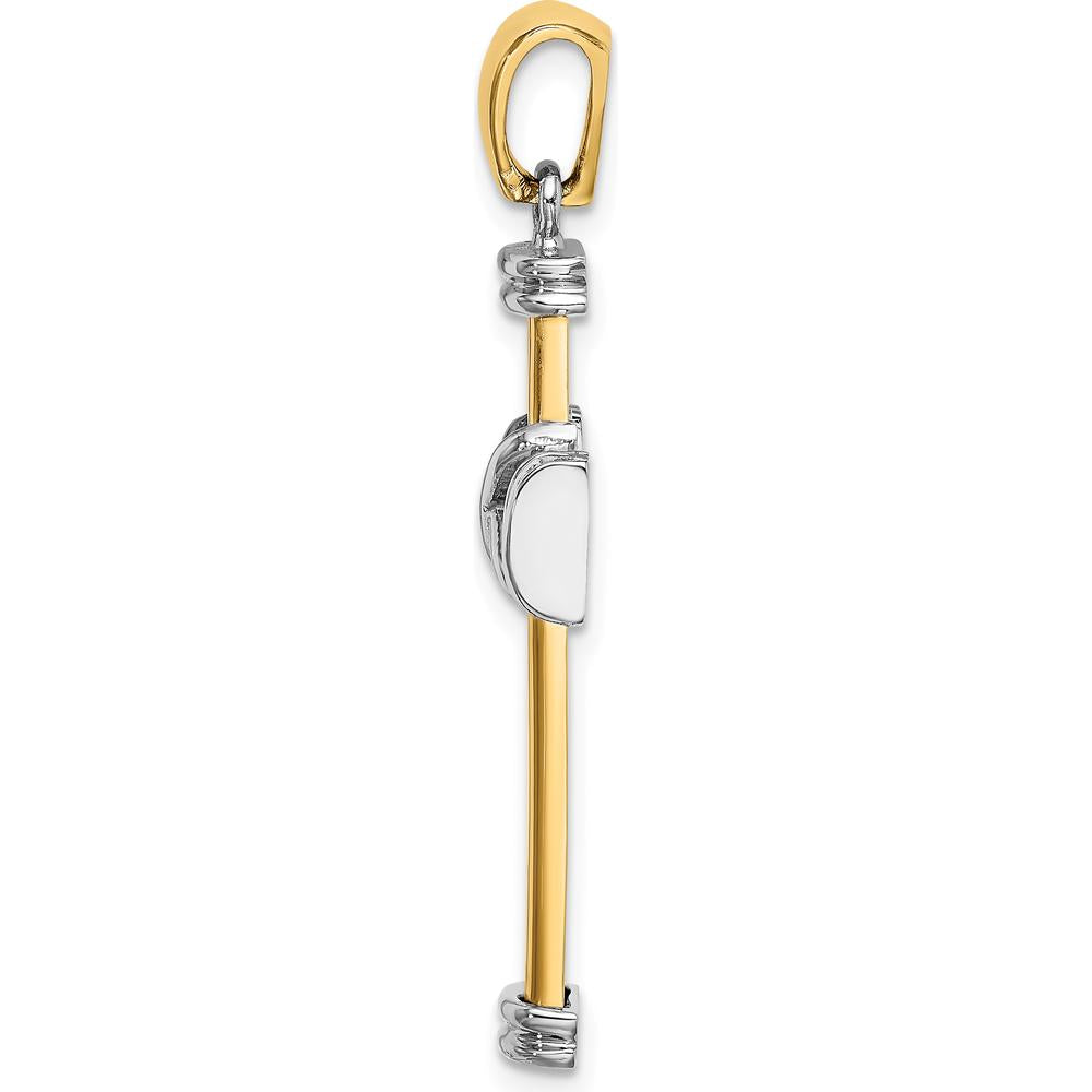 14K Two-Tone Polished-X Center Cross Charm - 38mm by Oro Pregiato