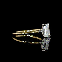 14K Two Tone Radiant Cut Solitaire Ring with 1.54 Carat D VVS2 Lab Grown Diamond - IGI Certified - Covaloro Fine Jewelry